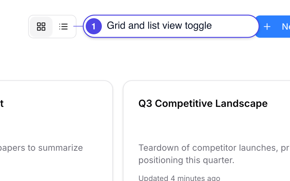 notebooks tile view with new view toggle